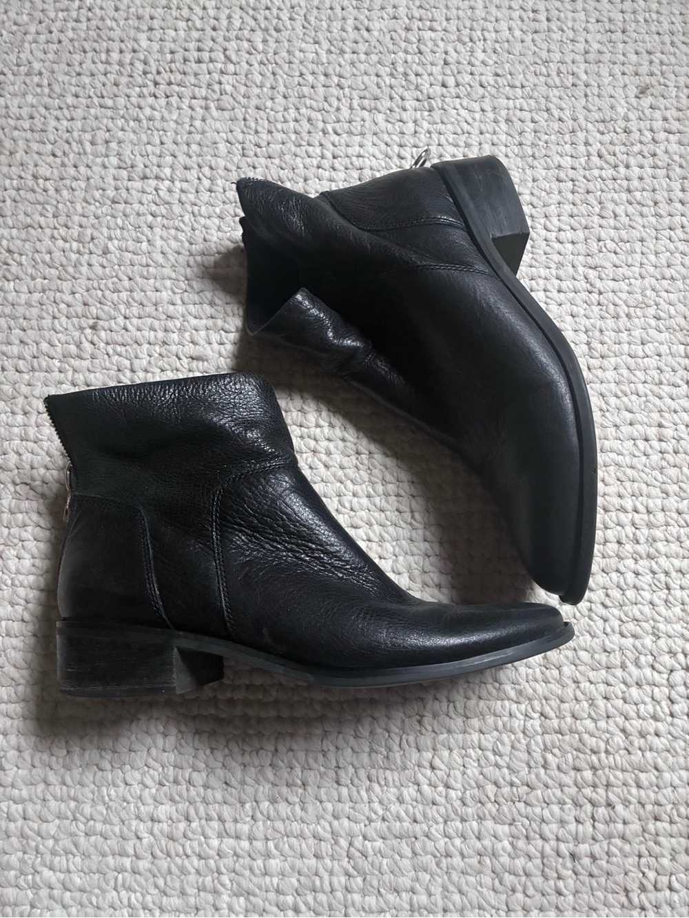 Franco Sarto Black Leather Ankle Boots